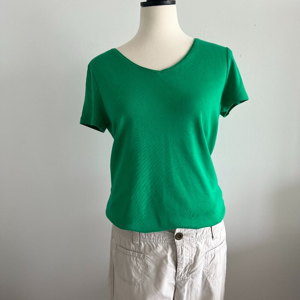 Talbots Cotton Green T-shirt, Size Petite L
